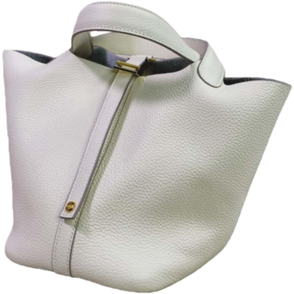Chic Soft Leather Bucket Bag For Women - Versatile Drawstring Tote In Apricot